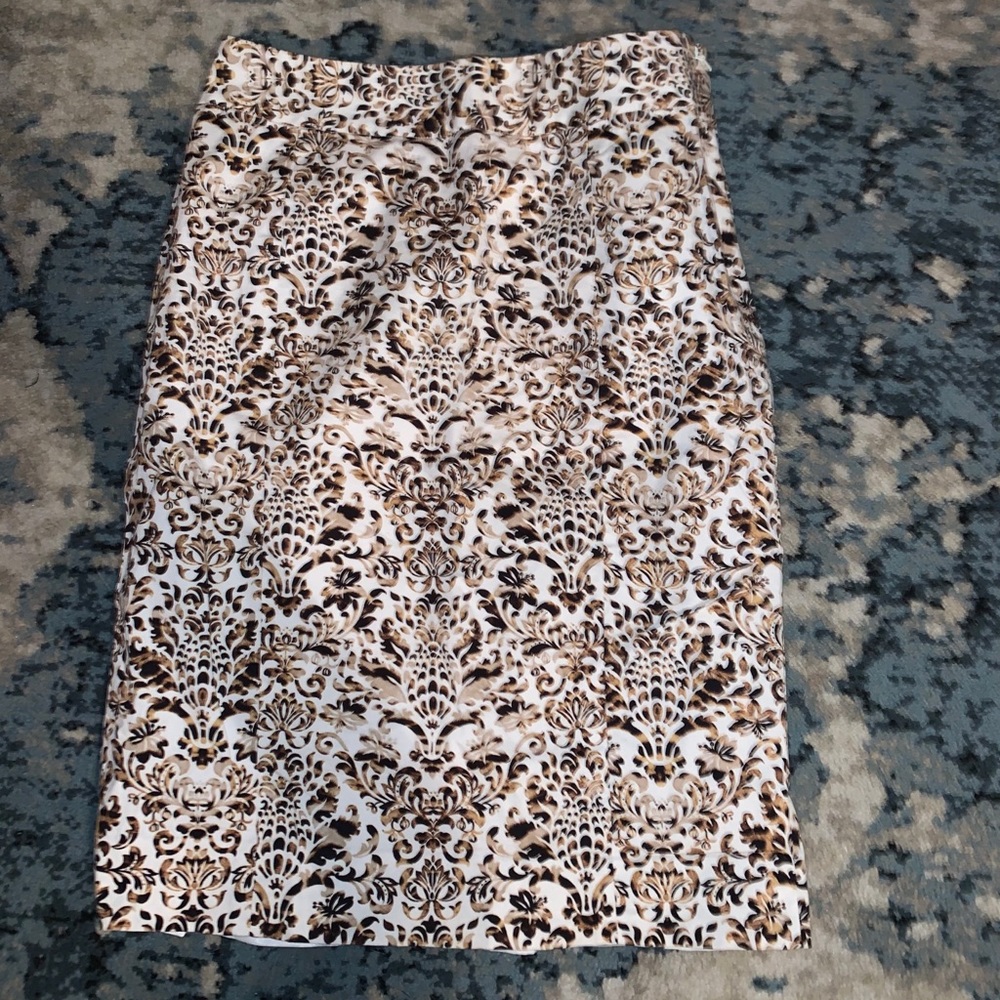 Cream/Brown soft pencil skirt